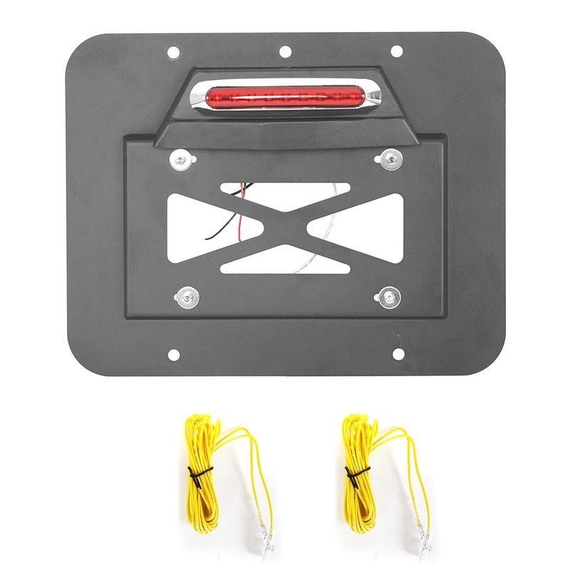 Hooke Road Wrangler Spare Tire Delete License Plate Relocation Kit w/Plate Illuminate Light & Third Brake Light for 1997-2006 Jeep Wrangler TJ & Unlimited - Image 4